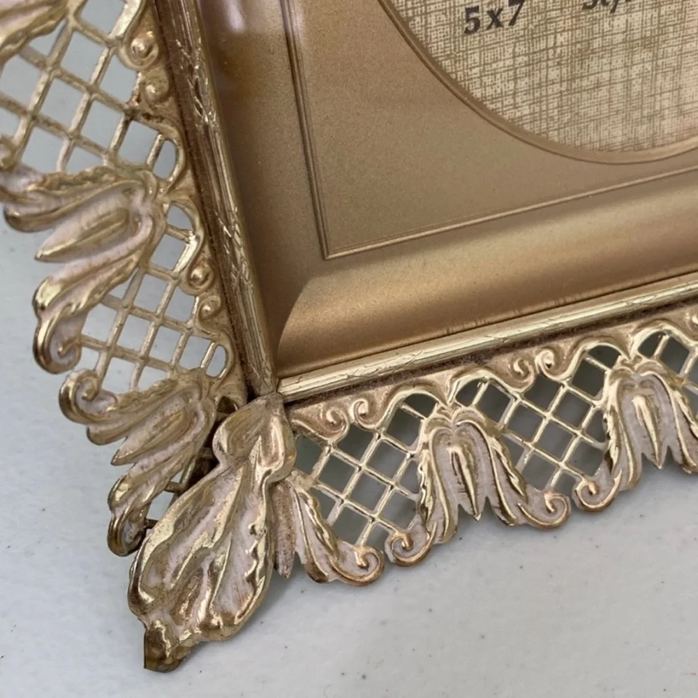 Vintage Metal Filigree Picture 24 karat